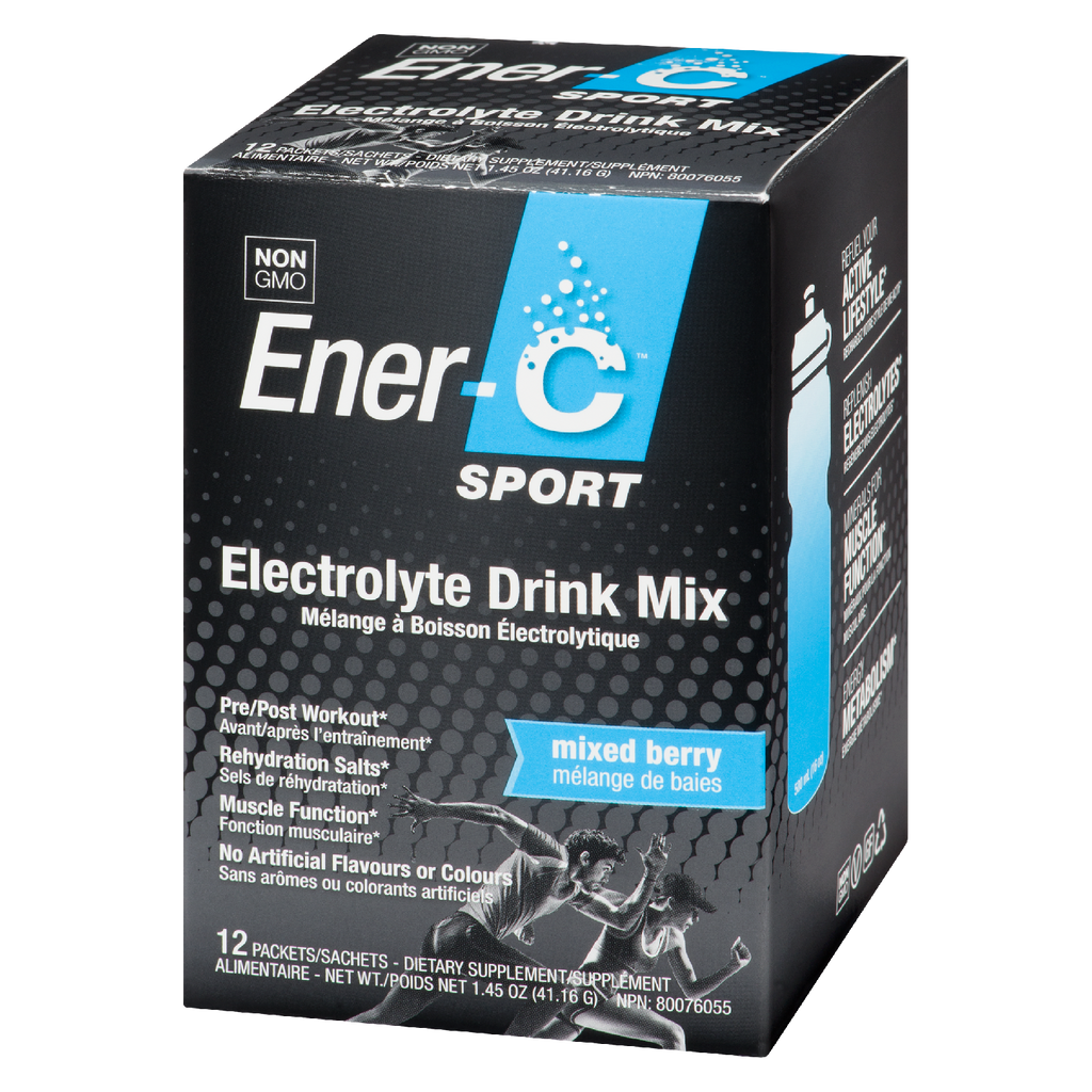 Ener-C Sport Vitamina C Eletrólito Drink Mix 12 pacotes Mix Berry Sabor