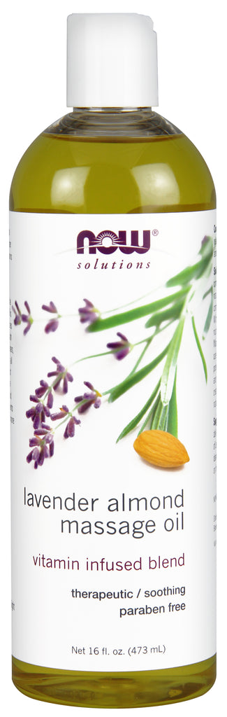 Óleo de massagem de amêndoa e lavanda 473ml NOW
