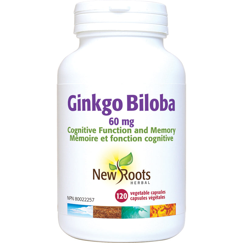 Ginkgo Biloba 60 mg fonction cognitive 120 gélules New Roots
