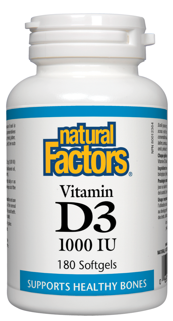 Vitamin D3 1000 IU 180 sg Natural Factors