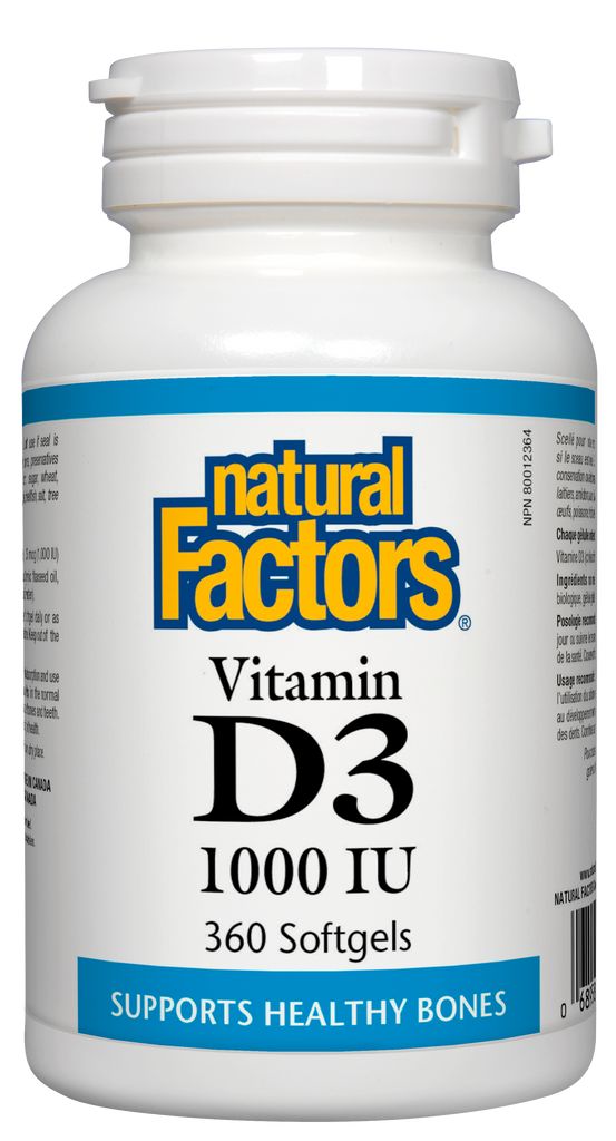 Vitamin D3 1000 IU 360sg Natural Factors
