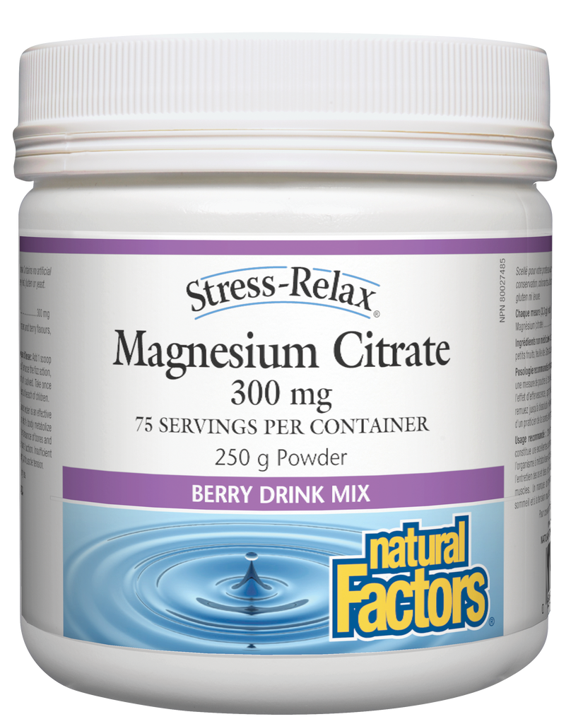Citrate de magnésium 300 mg Berry Drink Mix 250 gr poudre N.F.