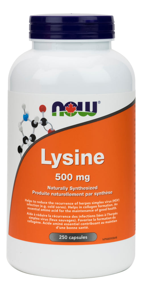 L-Lysine 500mg 250 caps MAINTENANT