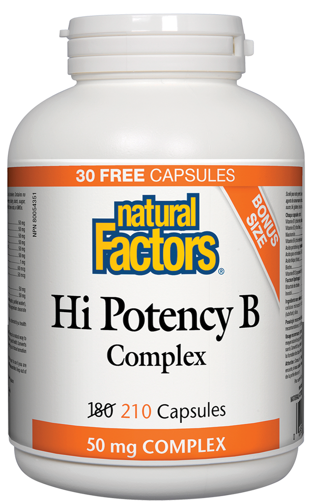 Complexe Hi Potency B 50 mg 180 + 30 Facteurs naturels