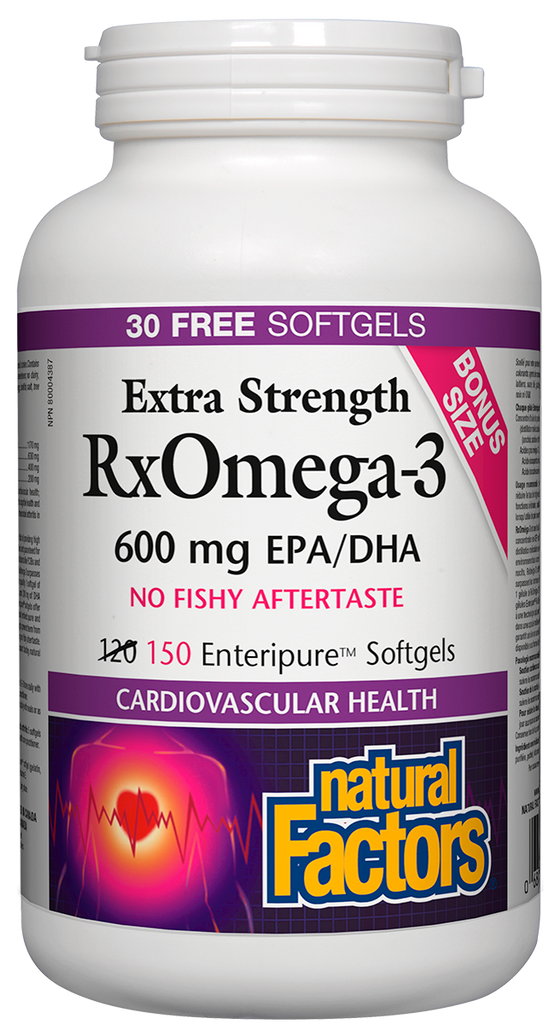 RxOmega-3 Força Extra 600mg EPA / DHA 120 + 30 Fatores Naturais