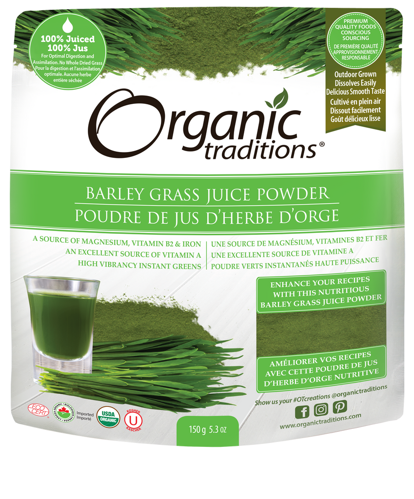 Poudre de jus d'herbe d'orge biologique 150gr Traditions biologiques