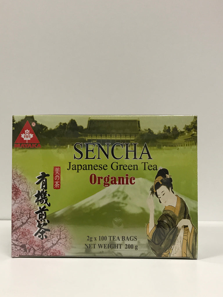 Chá verde japonês orgânico Sencha 100 sacos