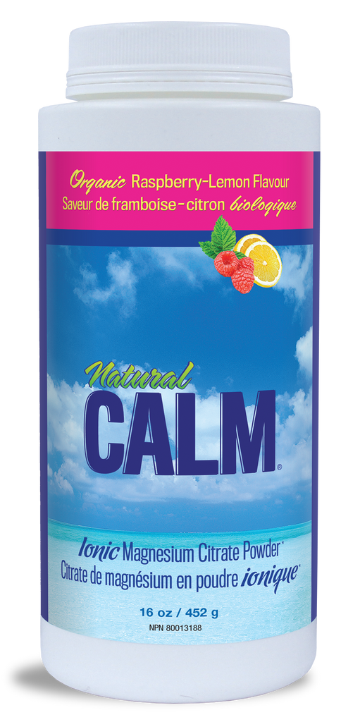 Natural CALM saveur framboise-citron bio 452 gr. magnésium ionique
