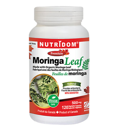 Folha de Moringa orgânica 500mg 120 caps Nutridom