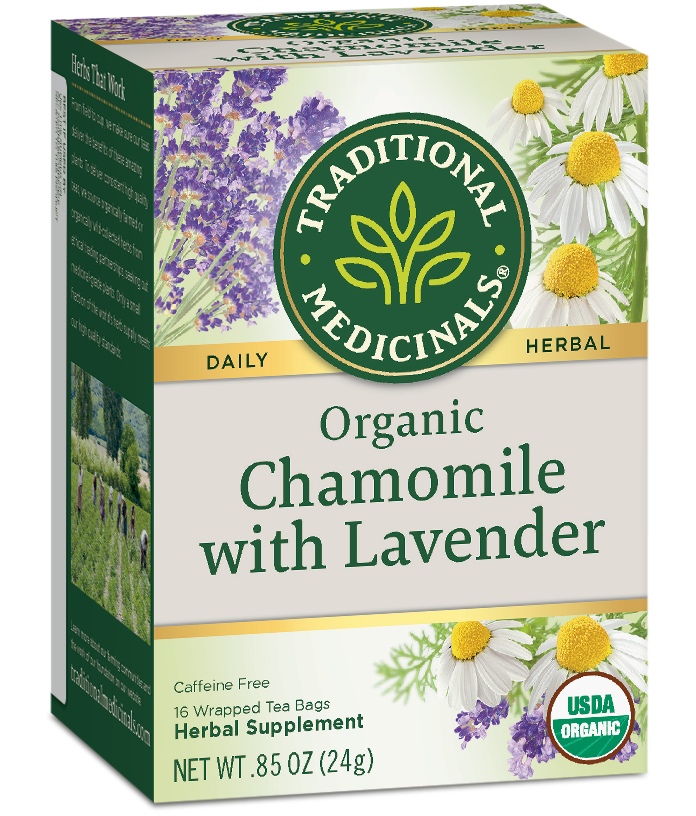 Organic Chamomile With Lavender 16 bags Traditional Medicinals