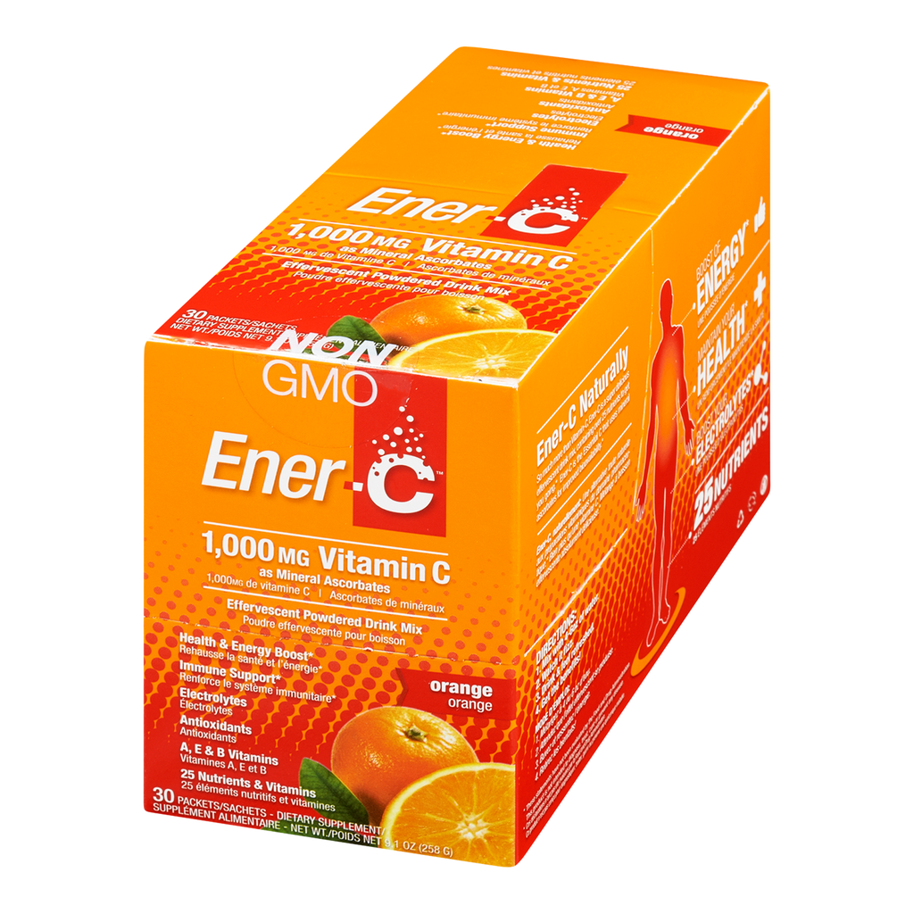 Ener-C 1000mg vitamine C 30 packs saveur d'orange