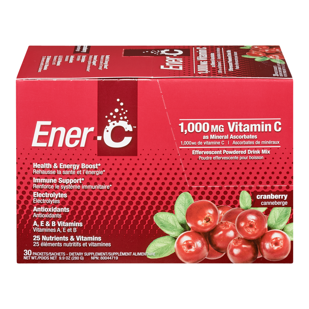 Ener-C 1000mg vitamine C 30 sachets Saveur de canneberge