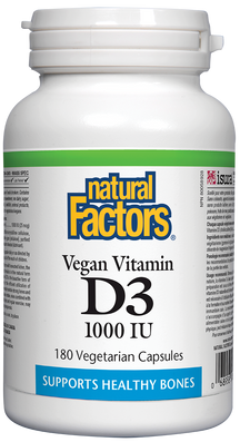 Vitamina D3 Vegan 1000 UI 180 Cápsulas Vegetarianas