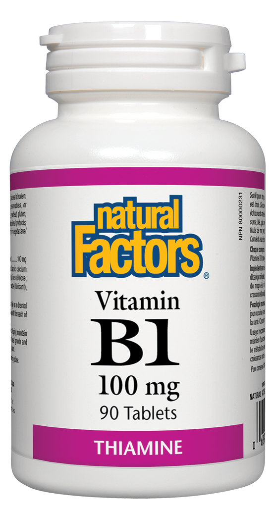 Vitamine B1 Thiamine 100 mg 90 comprimés Natural Factors