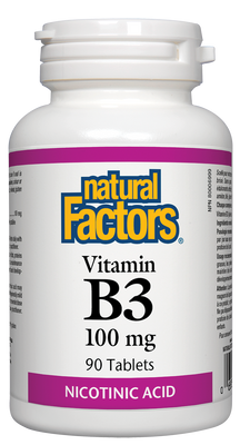 Vitamina B3 ácido nicotínico 100 mg 90 tabs Fatores naturais