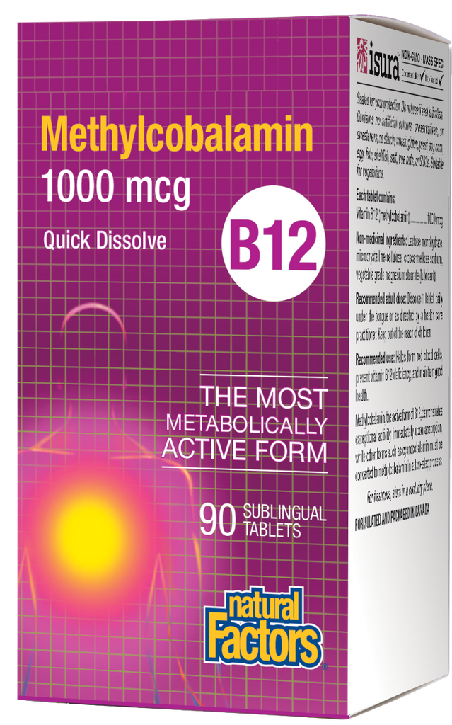 Metilcobalamina B12 sublingual 1000mcg 90's