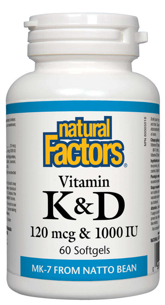 Vitamine K & D 120 mcg & 1000 UI 60's