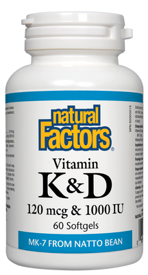 Vitamine K & D 120 mcg & 1000 UI 60's