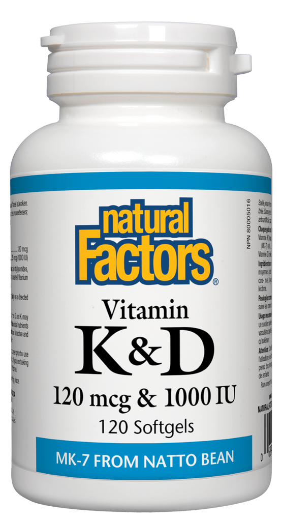 Vitamina K e D 120 mcg e 1000 UI 120's