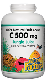 Vitamine C 500 mg 180 gaufrettes à croquer 100% fruits naturels Natural Factors