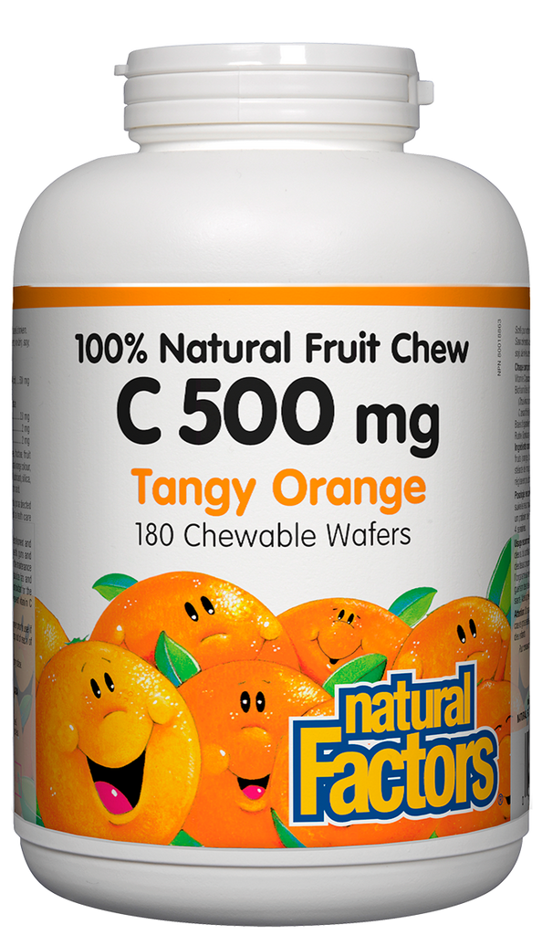 Vitamin C 500mg 180 chewable wafers 100% natural fruit Natural Factors