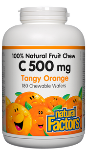 Vitamine C 500 mg 180 gaufrettes à croquer 100% fruits naturels Natural Factors