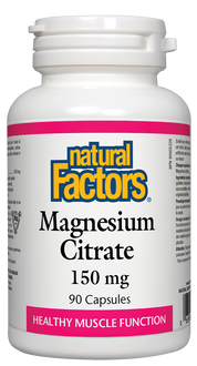 Citrato de magnésio 150 mg 90 caps Função muscular saudável Fatores naturais