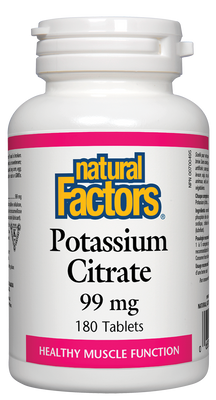 Citrate de potassium 99 mg 180 comprimés Fonction musculaire saine Facteurs naturels