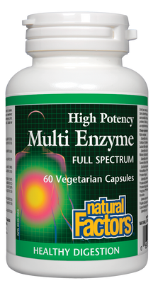 Multi-enzima de alta potência 60 cápsulas vegetarianas Digestão saudável