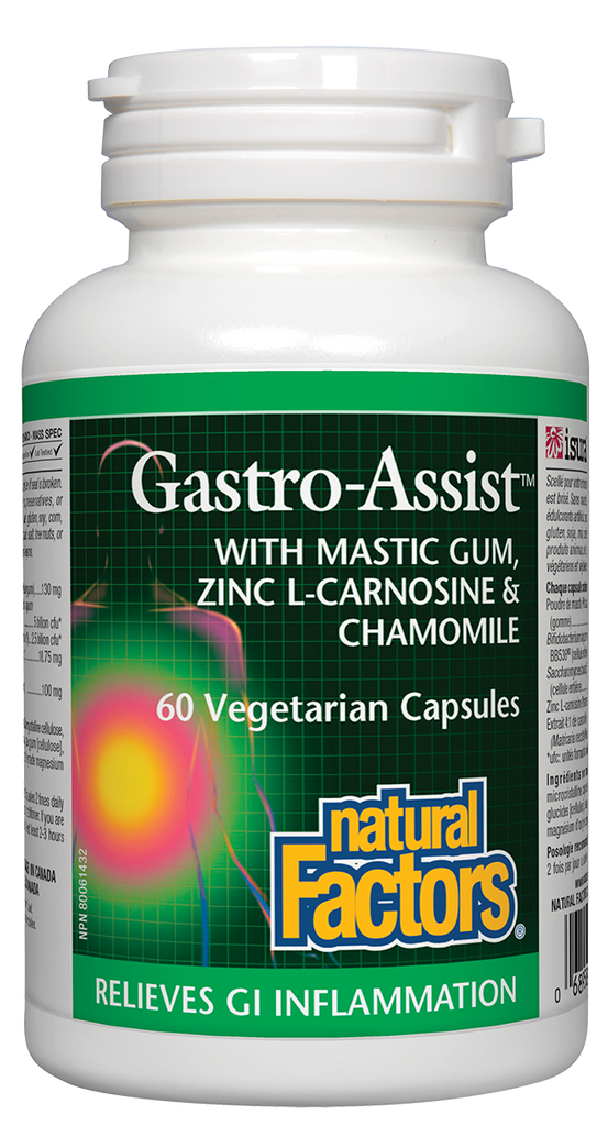 Gastro-Assist avec Mastic Gum 60 Végétarien soulage l'inflammation gastro-intestinale