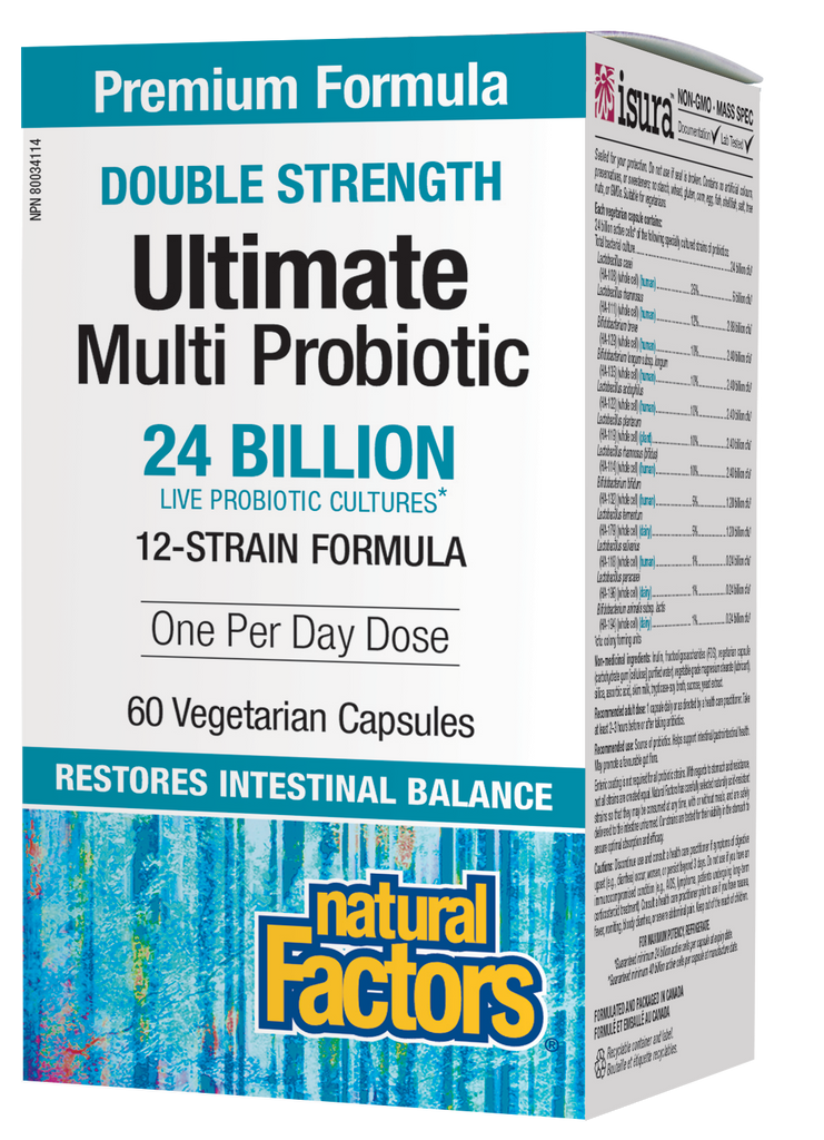 Ultimate Multi Probiotic double force, 24 milliards de cultures probiotiques vivantes des années 60