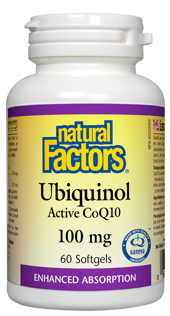 Ubiquinol Active CoQ10 100 mg 60's Natural Factors KANEKA