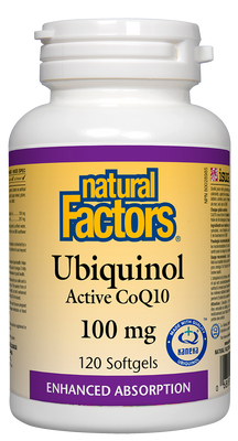 Ubiquinol CoQ10 ativo 100 mg Fatores naturais de 120 KANEKA