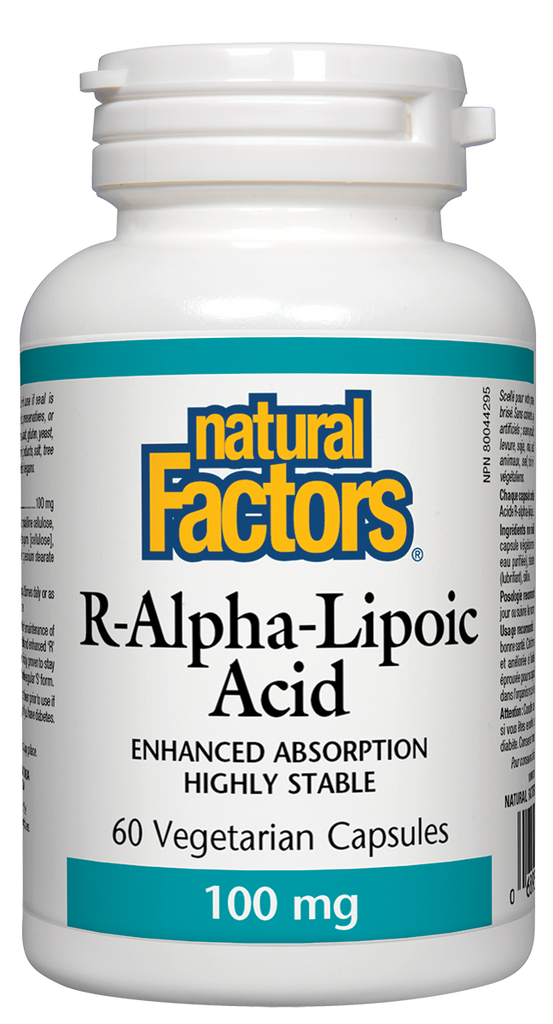 Ácido R-alfa-lipóico 100 mg Fatores naturais dos anos 60