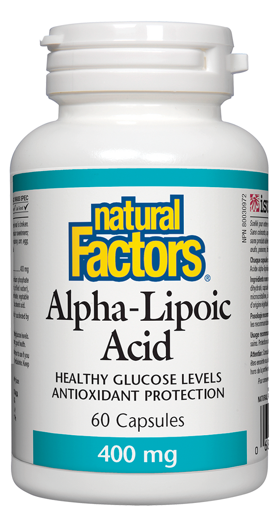 Ácido alfa-lipóico 400 mg Fatores naturais dos anos 60