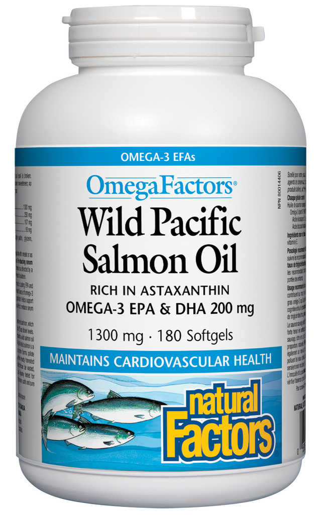 Huile de saumon sauvage du Pacifique 1300 mg 180 santé cardiovasculaire N.F.