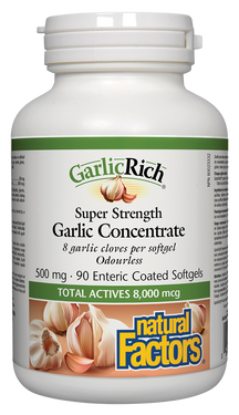 GarlicRich Super Strength Garlic Concentrate 500 mg 90 Cápsulas com revestimento entérico