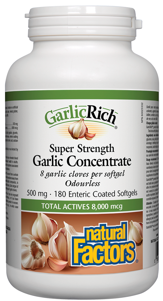 Concentré d'ail Super Strength GarlicRich 500 mg 180 gélules enrobées entériques