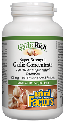 Concentré d'ail Super Strength GarlicRich 500 mg 180 gélules enrobées entériques