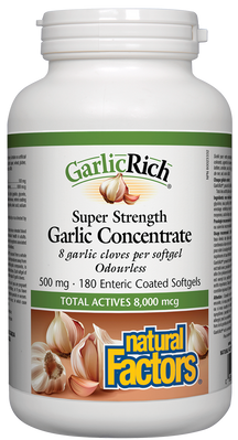 GarlicRich Super Strength Garlic Concentrate 500 mg 180 Enteric Coated softgels