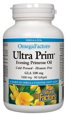 Óleo de prímula Ultra Prim 1000mg Fatores naturais dos anos 90
