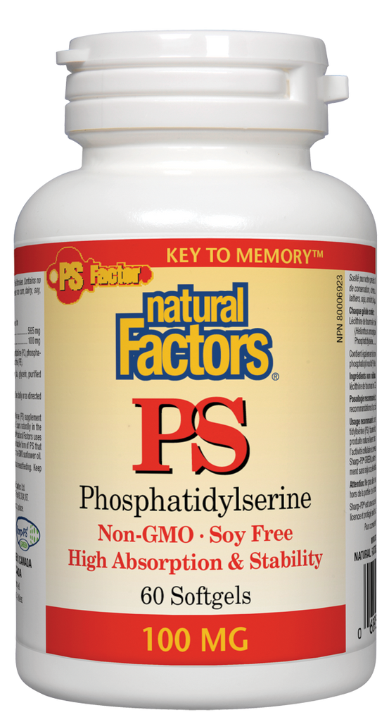 PS Fosfatidilserina 100 mg Fatores naturais dos anos 60