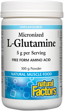 L-glutamina micronizada 5g por porção de 300 g de pó