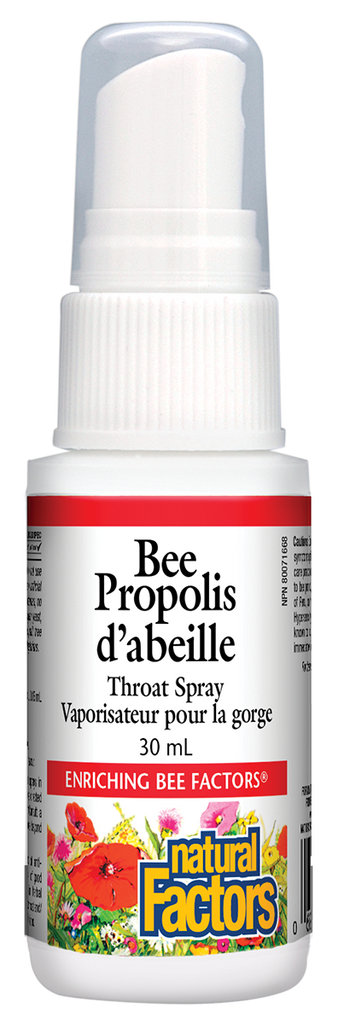 Spray pour la gorge à la propolis d'abeille 30 ml Natural Factors