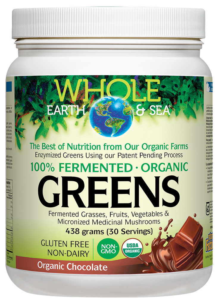 Fermented Organic Greens, Organic Chocolate