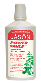 Power smile todos os enxaguantes bucais naturais hortelã-pimenta 473ml Jason