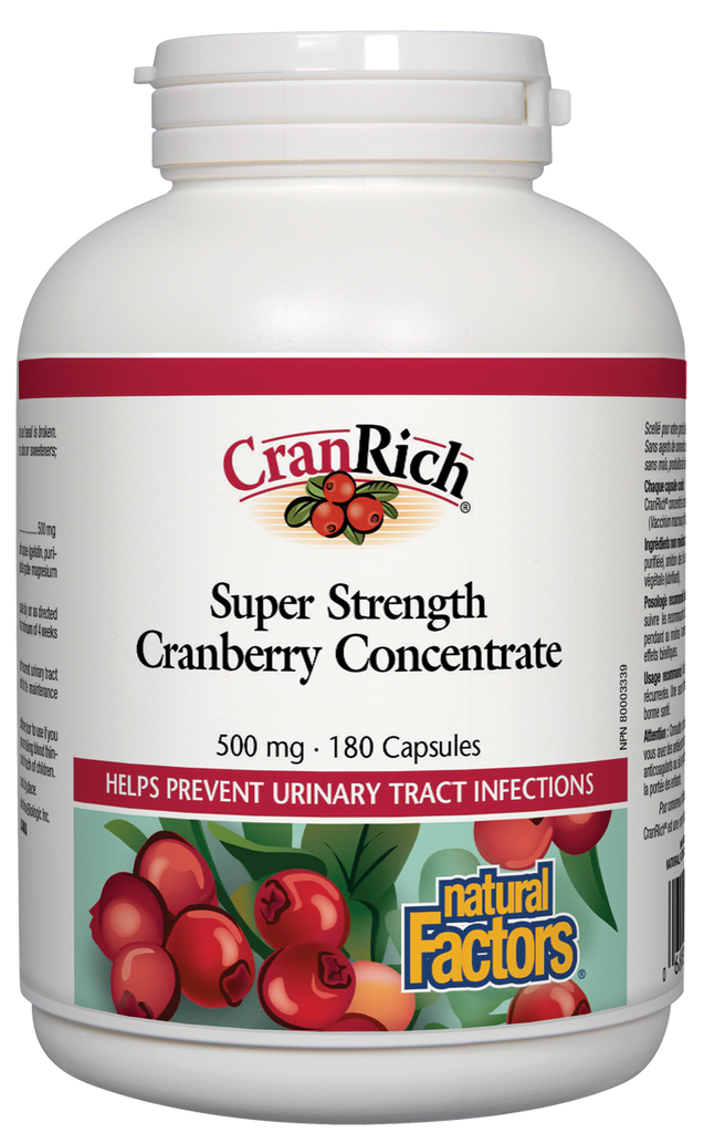 CranRich Super Strength canneberge concentré 500 mg 180 gélules