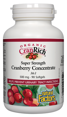 CranRich Organic Super Strength cranberry concentrate 500 mg 90's