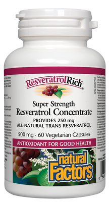 Concentré de resvératrol Super Strength 500 mg 60's N.F.