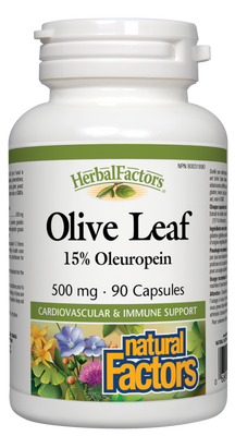 Extrait de feuille d'olivier 500 mg 90 gélules Natural Factors